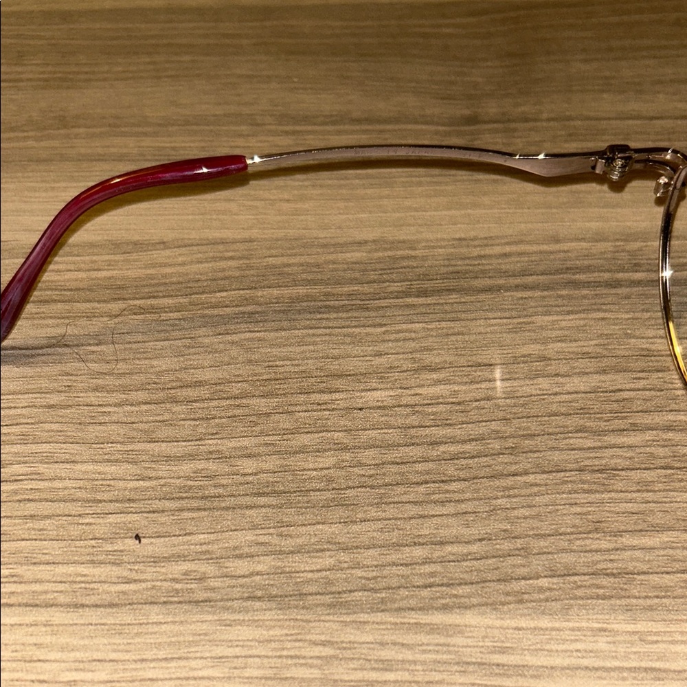 VINTAGE Givenchy GV38591 Silver Oval Wire Frames - Magenta Accents - Picture 3 of 6